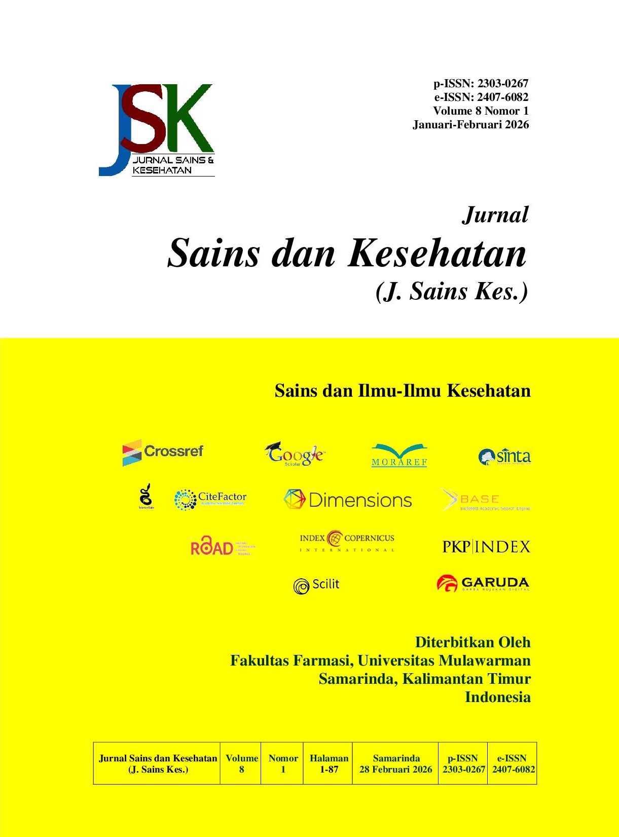 					View Vol. 8 No. 1 (2026): J. Sains Kes.
				